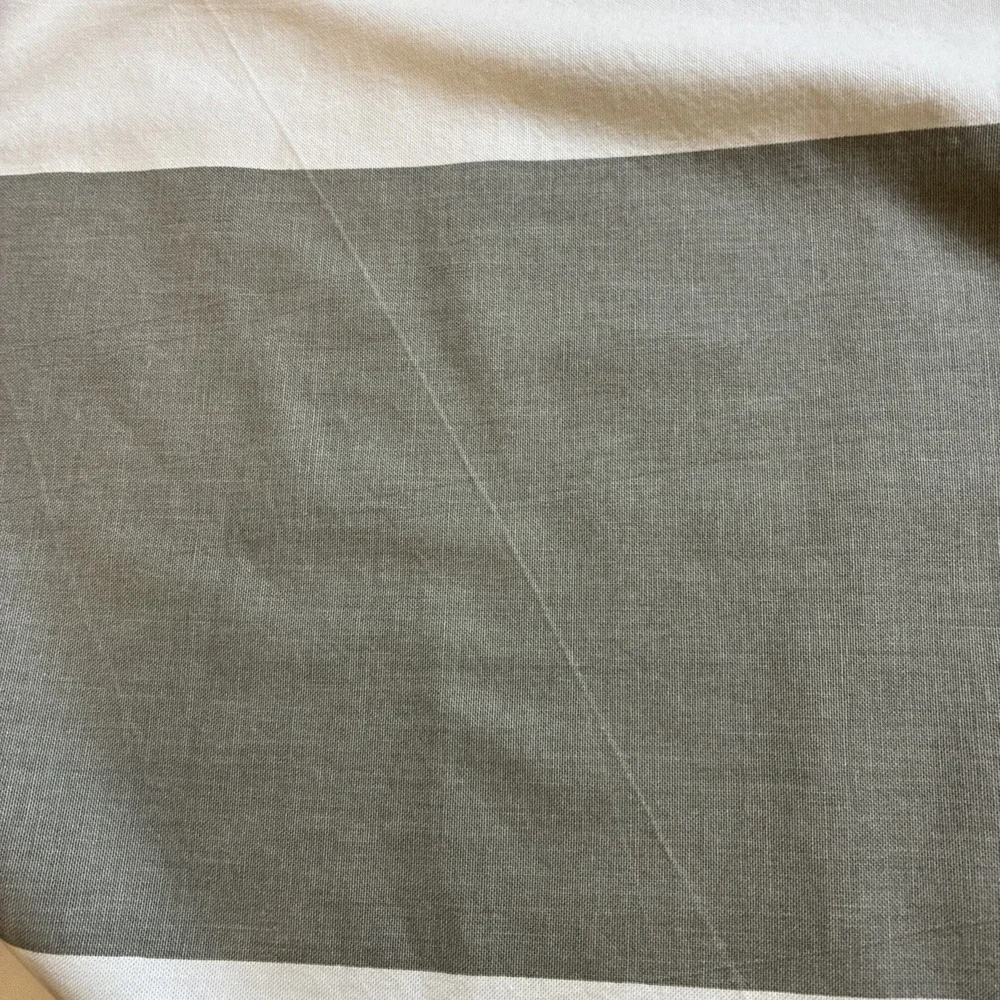 West Elm Shower Curtain 100% Cotton Gray White Large Stripes 70